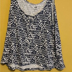 H&M Women's Navy and White Baby Doll Tank Small